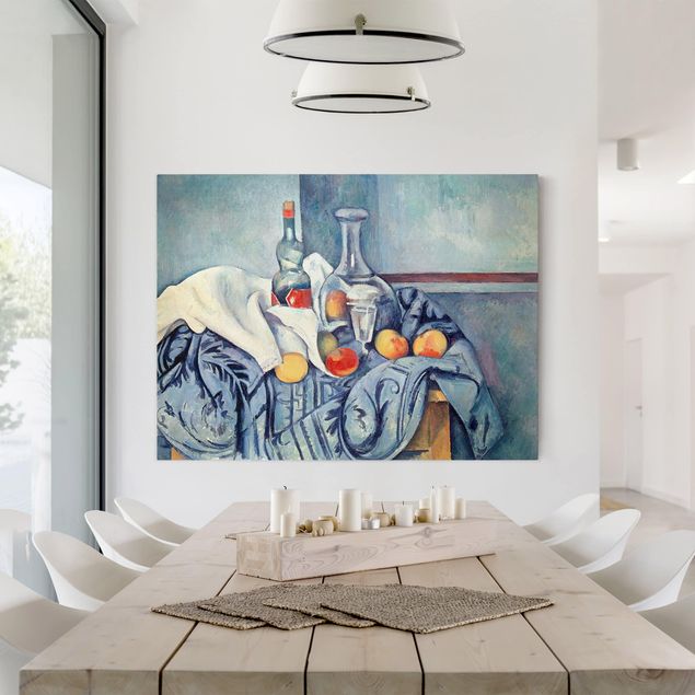 Quadros movimento artístico Impressionismo Paul Cézanne - Still Life With Peaches And Bottles