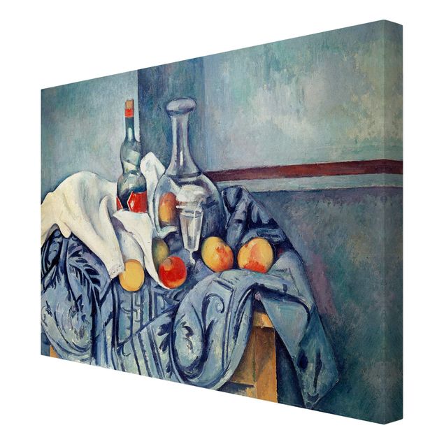 Telas decorativas réplicas de quadros famosos Paul Cézanne - Still Life With Peaches And Bottles