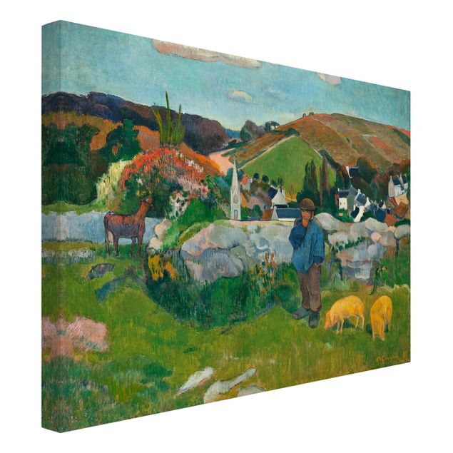 quadros de paisagens Paul Gauguin - The Swineherd
