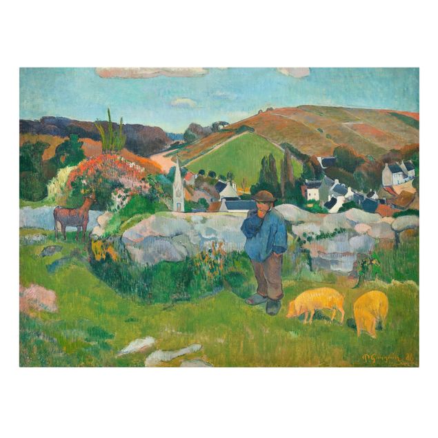 Telas decorativas réplicas de quadros famosos Paul Gauguin - The Swineherd