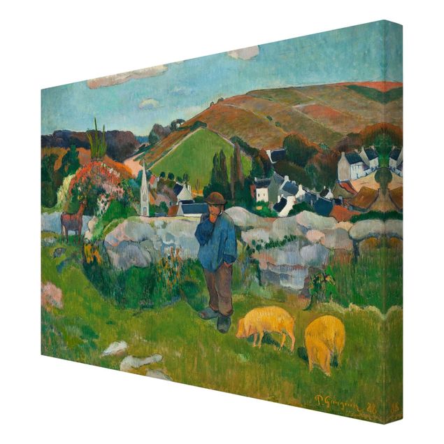 Telas decorativas paisagens Paul Gauguin - The Swineherd