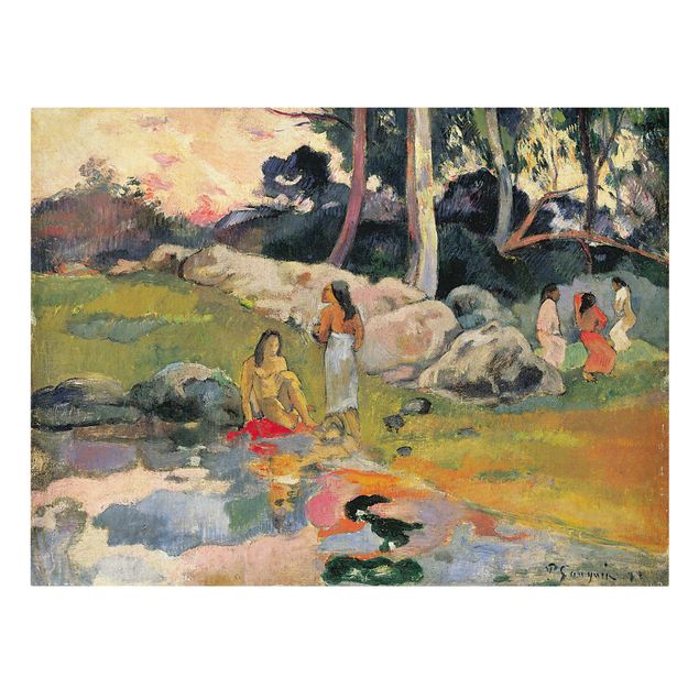 Telas decorativas réplicas de quadros famosos Paul Gauguin - Women At The Banks Of River