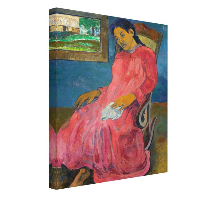 Telas decorativas réplicas de quadros famosos Paul Gauguin - Faaturuma (Melancholic)
