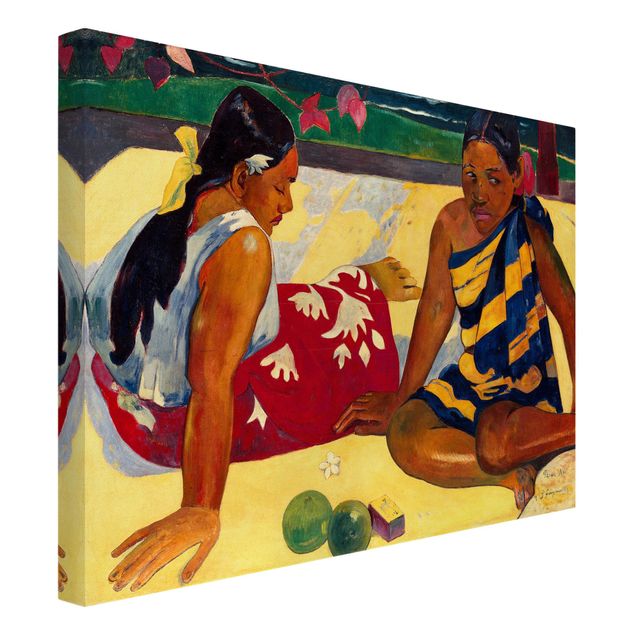 Telas decorativas réplicas de quadros famosos Paul Gauguin - Parau Api (Two Women Of Tahiti)