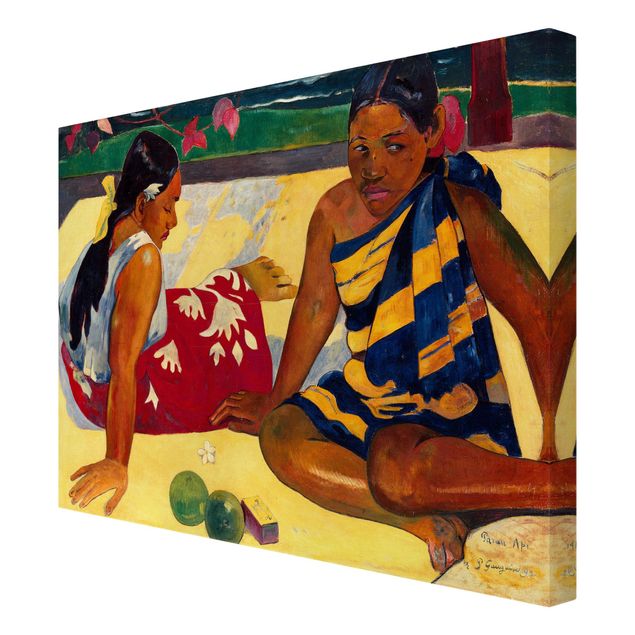 Quadros retratos Paul Gauguin - Parau Api (Two Women Of Tahiti)