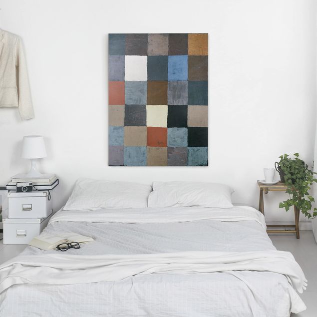 Telas decorativas réplicas de quadros famosos Paul Klee - Color Chart (on Gray)