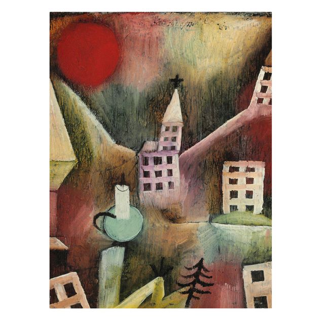 Telas decorativas réplicas de quadros famosos Paul Klee - Destroyed Village
