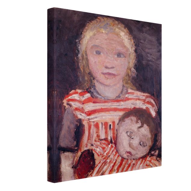 Telas decorativas réplicas de quadros famosos Paula Modersohn-Becker - Girl with Doll