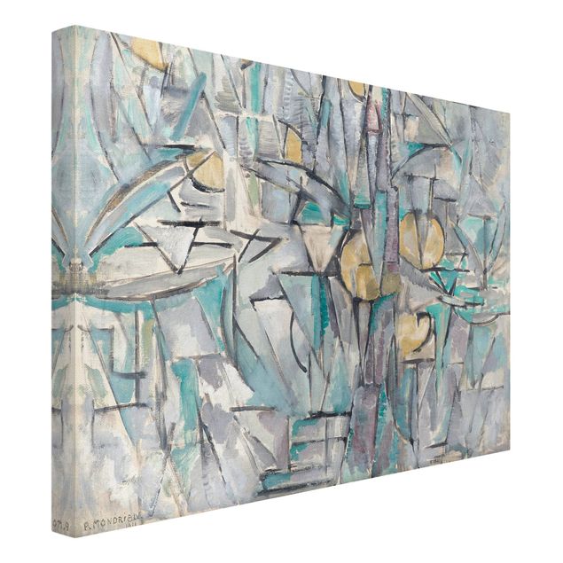 Telas decorativas réplicas de quadros famosos Piet Mondrian - Composition X