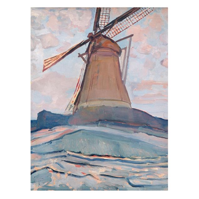 Telas decorativas réplicas de quadros famosos Piet Mondrian - Windmill