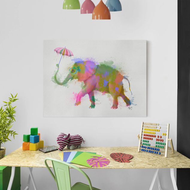 decoração para quartos infantis Rainbow Splash Elephant