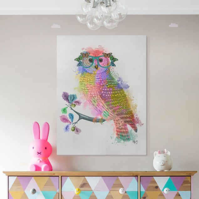 decoração para quartos infantis Rainbow Splash Owl