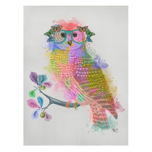 quadros para parede Rainbow Splash Owl