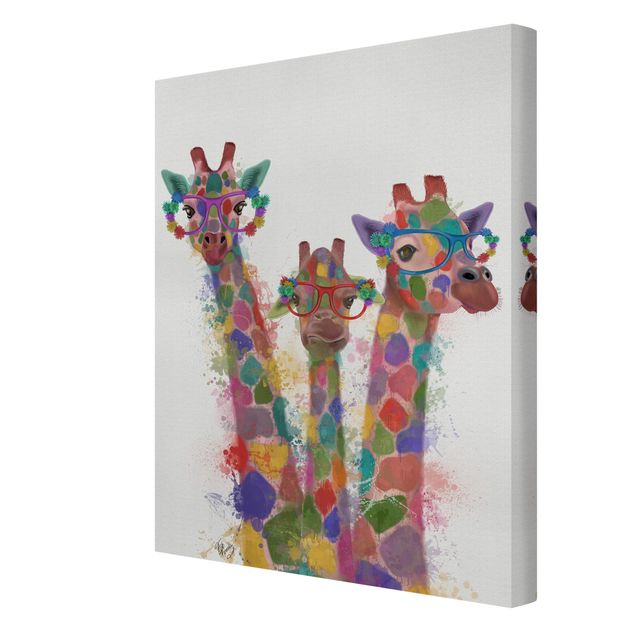 quadro animal Rainbow Splash Giraffe Trio