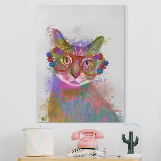decoração para quartos infantis Rainbow Splash Cat