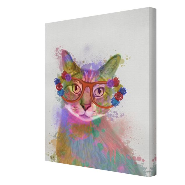 quadro animal Rainbow Splash Cat
