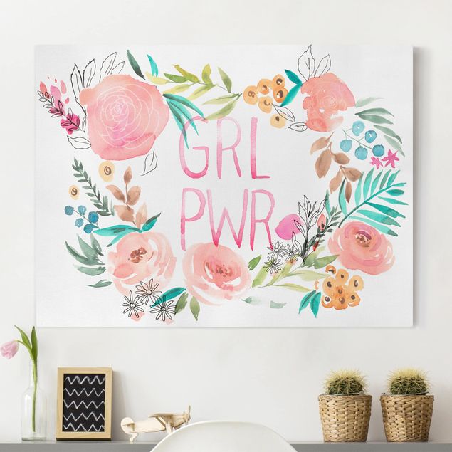 Telas decorativas flores Pink Flowers - Girl Power