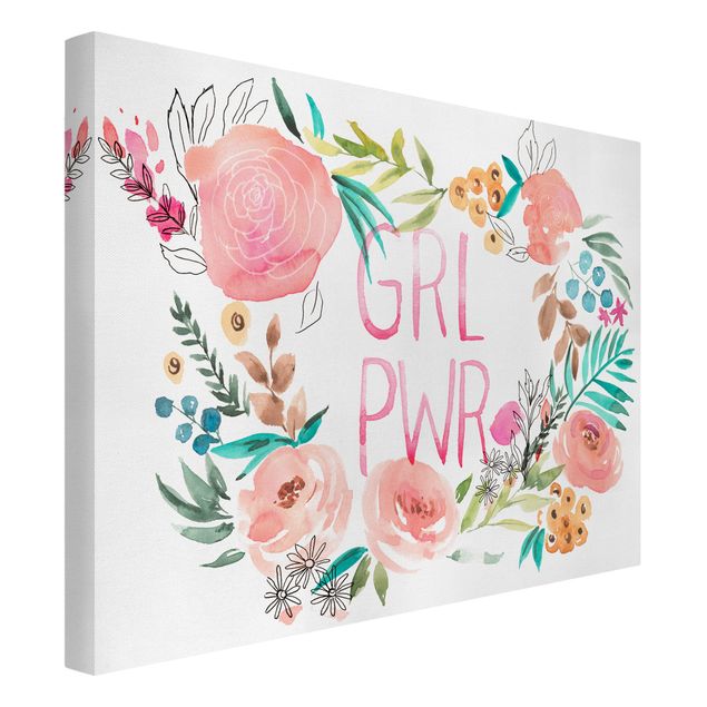 quadros flores Pink Flowers - Girl Power
