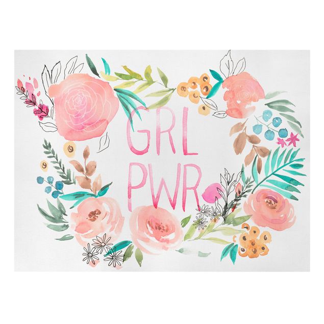 quadros para parede Pink Flowers - Girl Power