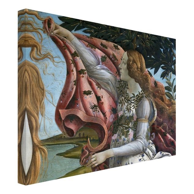 Telas decorativas réplicas de quadros famosos Sandro Botticelli - The Birth Of Venus. Detail: Flora