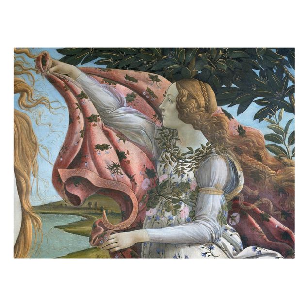 Quadros famosos Sandro Botticelli - The Birth Of Venus. Detail: Flora