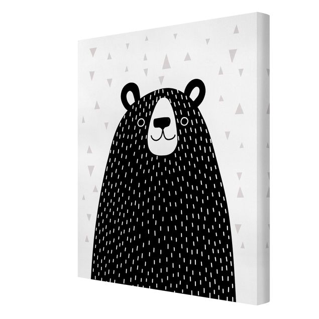 quadros em preto e branco Zoo With Patterns - Bear