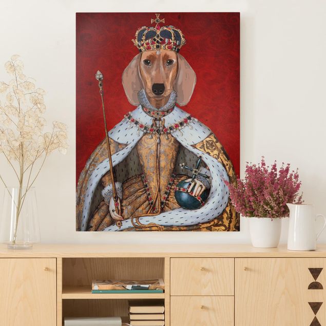 Telas decorativas cães Animal Portrait - Dachshund Queen