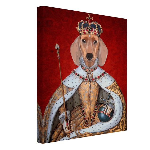 Telas decorativas vintage Animal Portrait - Dachshund Queen