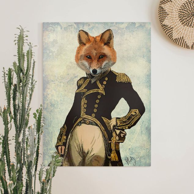 Telas decorativas vintage Animal Portrait - Fox Admiral