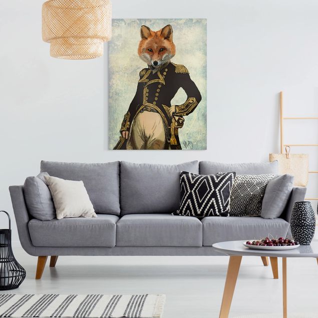 Telas decorativas animais Animal Portrait - Fox Admiral