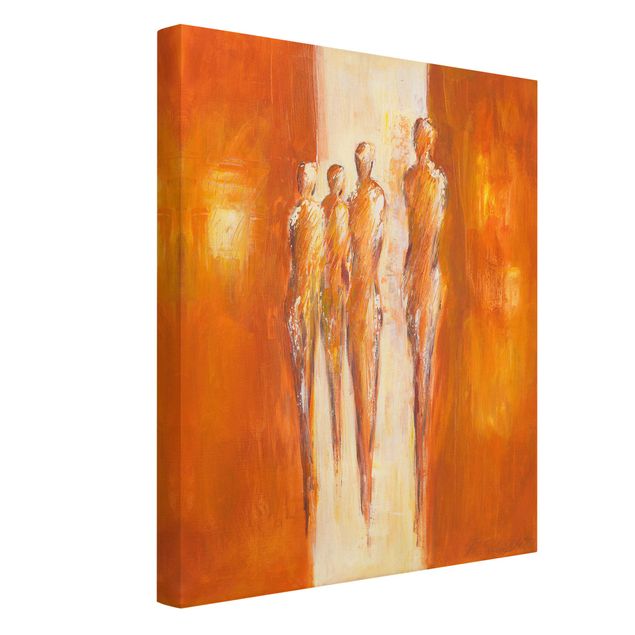 Telas decorativas abstratas Four Figures In Orange 02