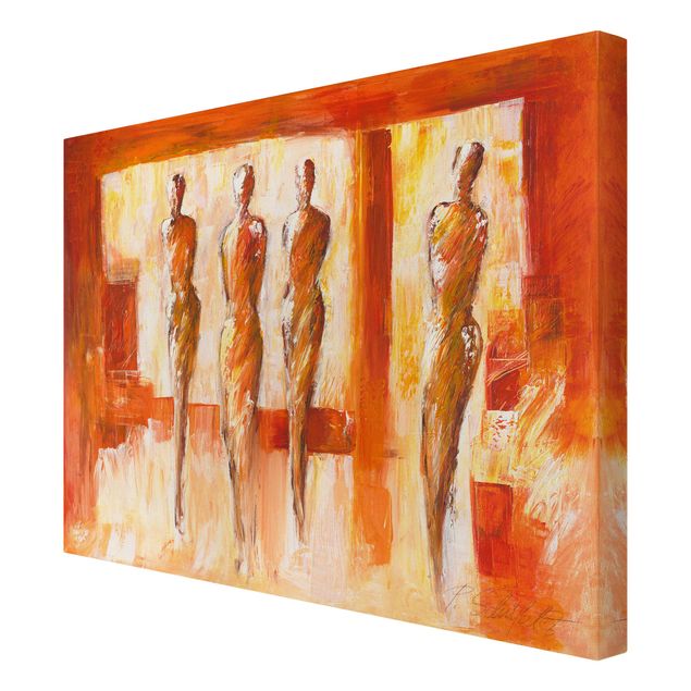 quadros para parede Four Figures In Orange