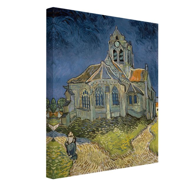 Telas decorativas cães Vincent van Gogh - The Church at Auvers