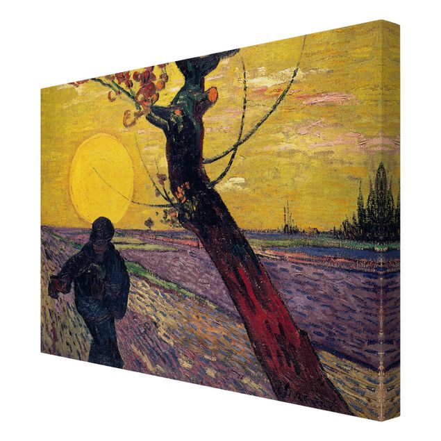 Telas decorativas réplicas de quadros famosos Vincent Van Gogh - Sower With Setting Sun
