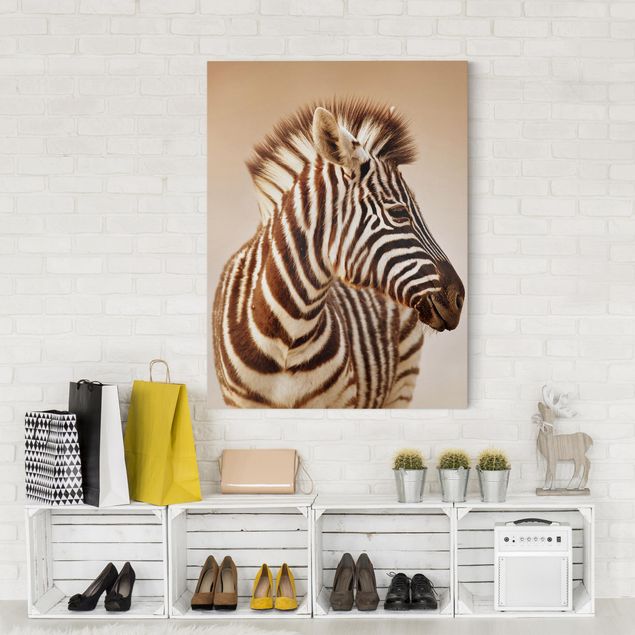 Telas decorativas zebras Zebra Baby Portrait