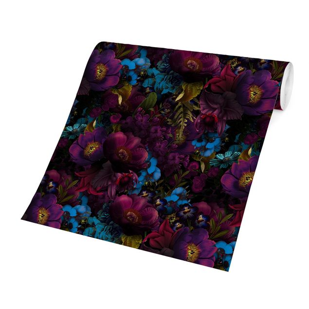 Quadros de Uta Naumann Purple Blossoms With Blue Flowers