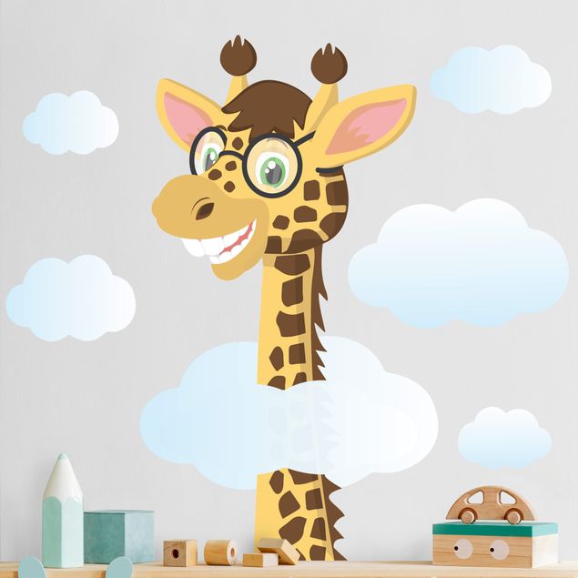 Autocolantes de parede girafas Funny giraffe