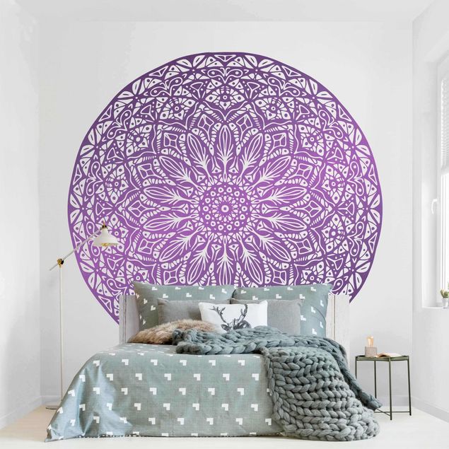 Papel de parede zen Mandala Ornament In Purple