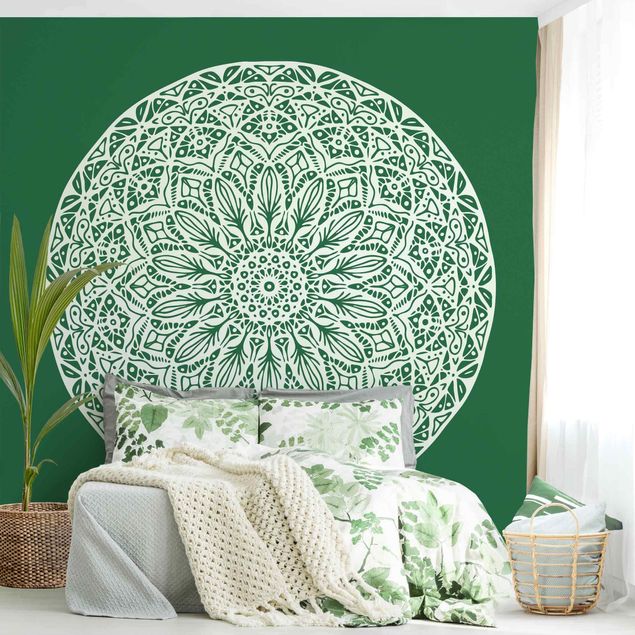 decoraçoes cozinha Mandala Ornament Green Backdrop