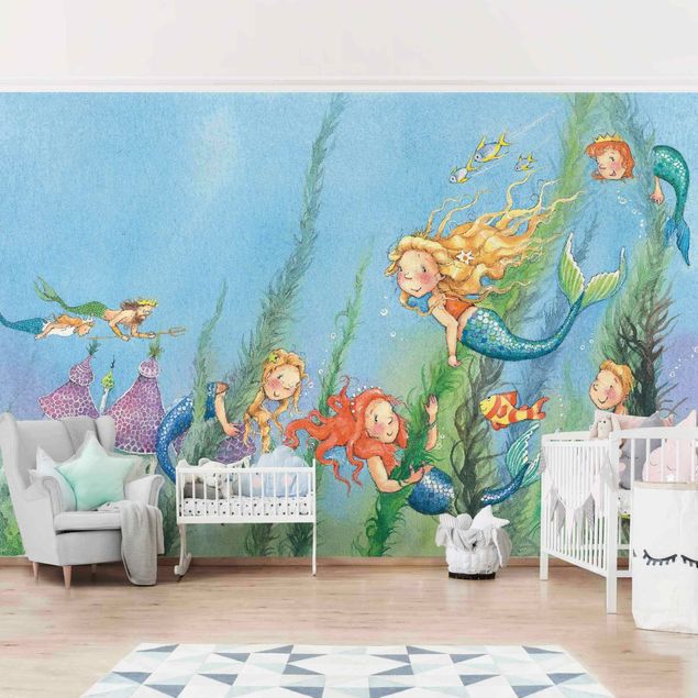Papel de parede azul turquesa Matilda The Mermaid Princess