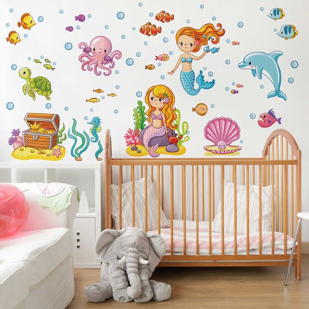 decoração quarto bebé Mermaid - Underwater world set
