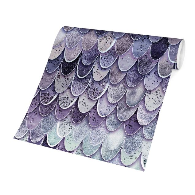 Papel de parede padrões Mermaid Magic In Purple