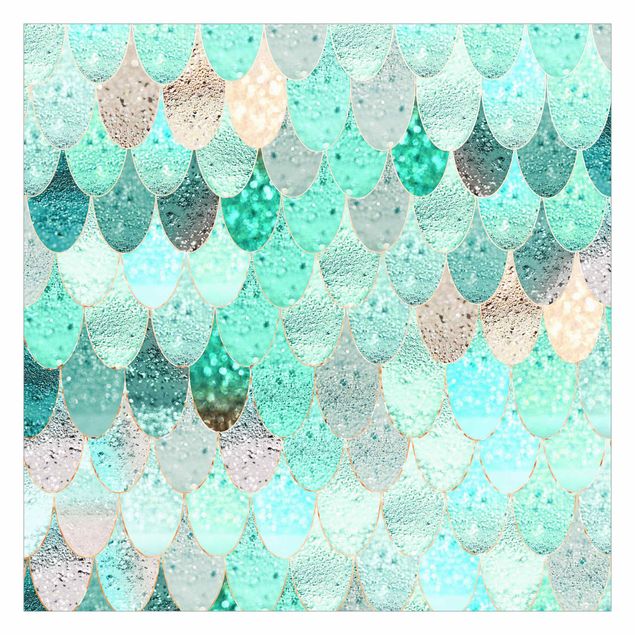 Papel de parede padrões Mermaid Magic In Mint Colour