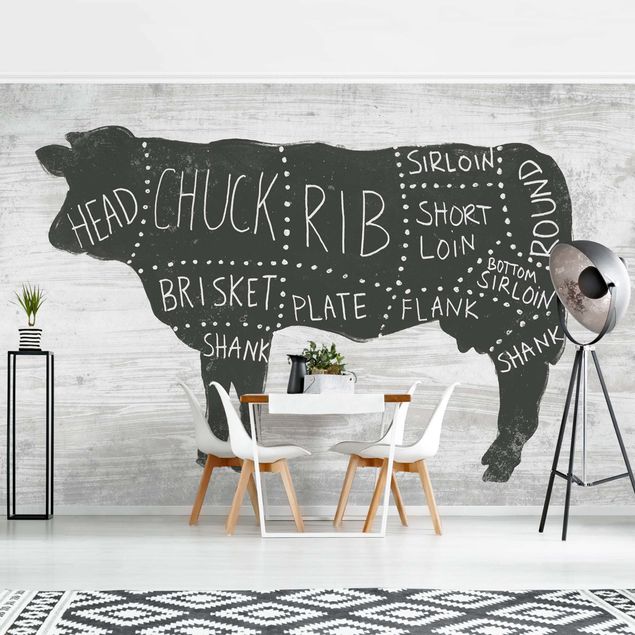 papel de parede moderno para sala Butcher Board - Beef