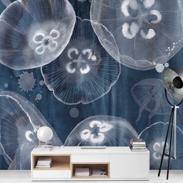 papel de parede moderno Moon Jellyfish II