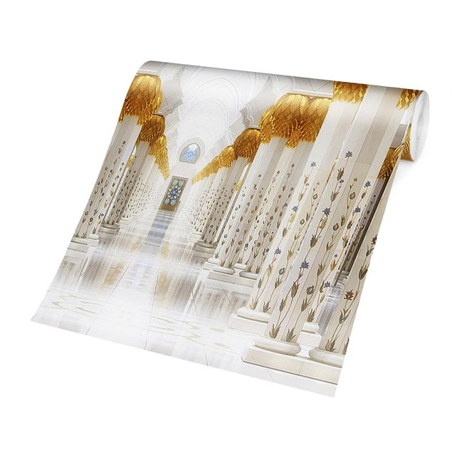 papel parede branco Mosque In Gold