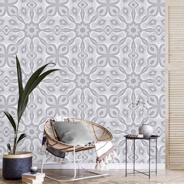decoraçao para parede de cozinha Pattern In Gray And Silver With Stars