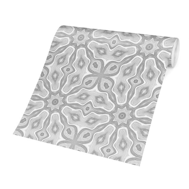 papel parede cinza Pattern In Gray And Silver With Stars