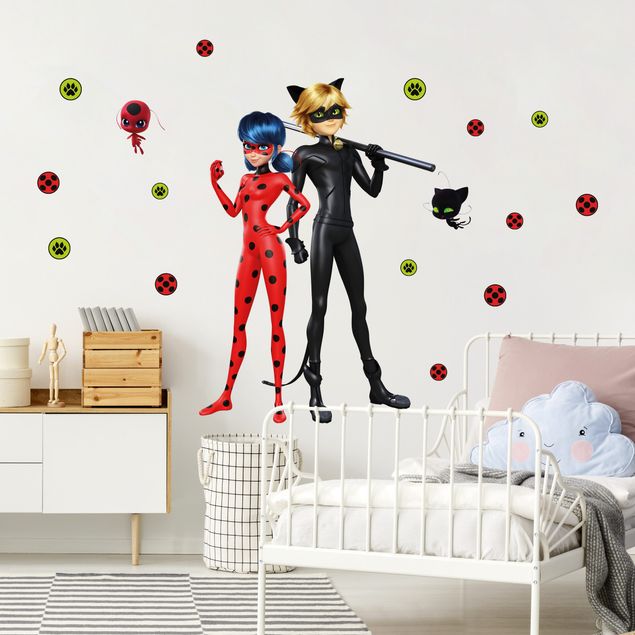 Decoração para quarto infantil Miraculous Ladybug And Cat Noir Are Ready