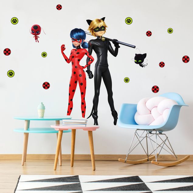 Autocolantes parede Miraculous Ladybug And Cat Noir Are Ready